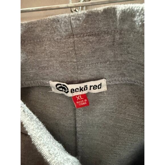 Ecko Red Jogger Pants Mens XL Gray Y2K Heather athletic Fit Drawstring Elastic - Picture 3 of 7